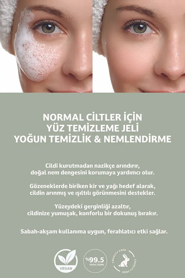 Yüz Temizleme Jeli Normal Cilt Tipleri 150 ml